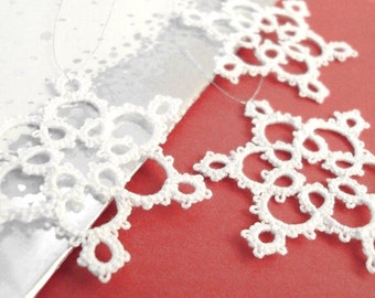 Christmas Tree Decorations in Tatting - Set of Three - Celyna - Small