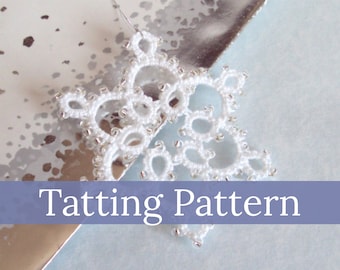 Christmas Tatting Pattern PDF - Celyna Snowflake Decoration - Beaded Lace - Intermediate - Instant Download