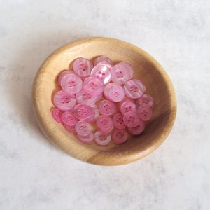 46 Pink Buttons , 4-Hole , 11mm and 15mm Destash image 1