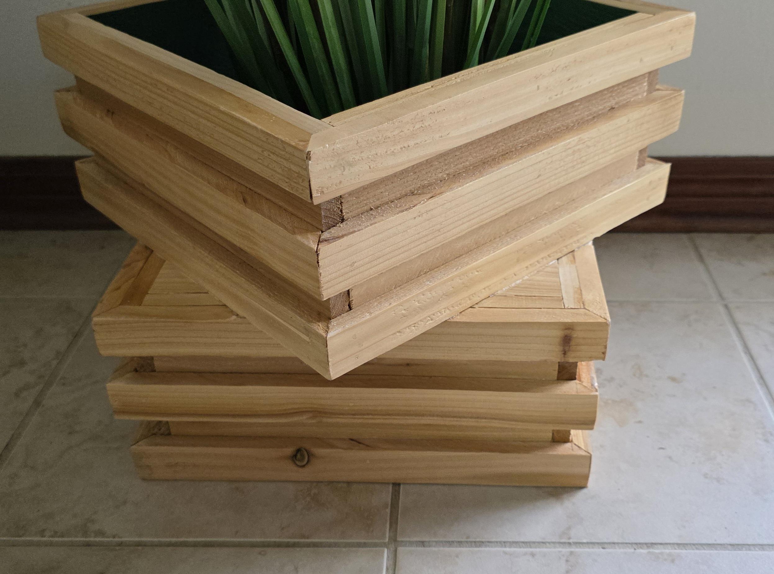 Indoor/Outdoor Cedar Wood Planter 18.5" Wide x 11.5" Deep No Assembly Required