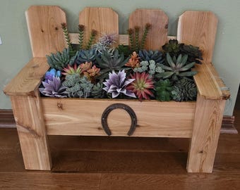 Indoor/Outdoor Cedar Wood Planter 28&quot; Wide x 11&quot; Wide x 22&quot; Tall. No Assembly Required!