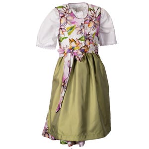 Girls Dirndl with Blouse Linen Colorful