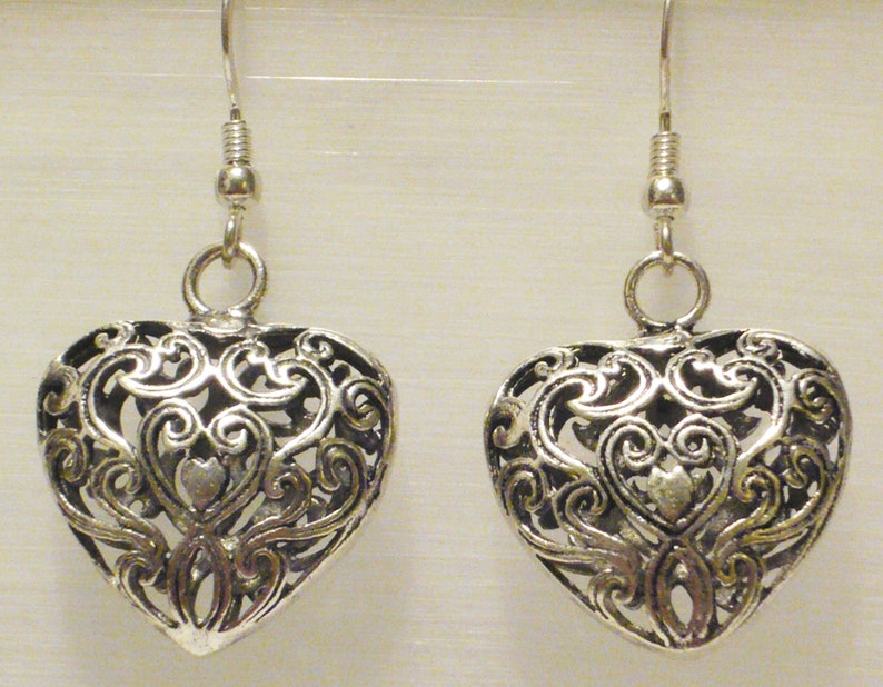 Handmade Heart Sterling Silver Earrings