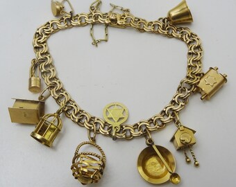 Gold Charm Bracelet - Etsy