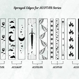 ACOTAR Sprayed Edge Stencils, Sprayed Edges, Book Edges - ACOTAR Book Series Stencils - Physical Stencils