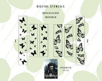 Quicksilver Inspired Sprayed Edges Stencils, Book Edges, Sprayed Book Edges - Digital Download - SVG, PDF, PNG