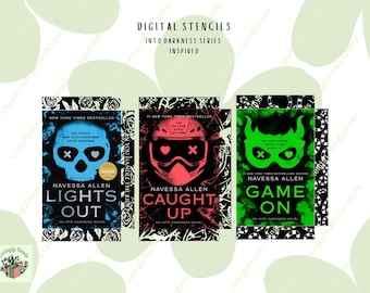 Into Darkness Series Digital Book Stencils, Sprayed Edges Vinyl Stencils