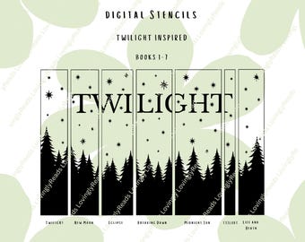 Twilight Name Sprayed Edges Books 1-7, Twilight Book Edges, Sprayed Edges - Digital Download - PDF/PNG/SVG