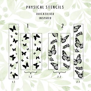 Plantilla de mariposa con borde rociado inspirada en Quicksilver, bordes de libros DIY