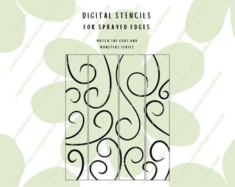 Gods and Monsters Inspired Sprayed Edges Stencils, Book Edges, Sprayed Book Edges - Digital Download - SVG, PDF, PNG