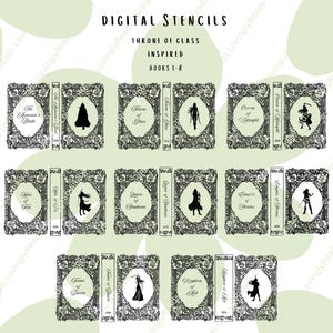 Throne of Glass 8冊シリーズ、Throne of Glass、TOG - デジタルダウンロード - 表紙と背表紙のデジタルファイル - svg、pdf、png