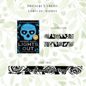Lights Out Sprayed Edges, Book Edges - Into Darkness Series- Roses Stencil - Physical Stencil