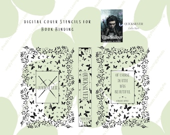 Quicksilver Book Cover and Spine Digital File, Book Rebind, Romantasy, HTV, Vinyl Stencil - Digital Download - svg, pdf, png
