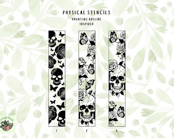 Haunting Adeline Inspired Sprayed Edge Stencil - Book Edges - Skull Stencil - Physical Stencil