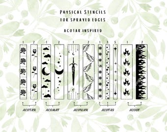 ACOTAR Sprayed Edge Stencils, Sprayed Edges, Book Edges - ACOTAR Book Series Stencils - Physical Stencils