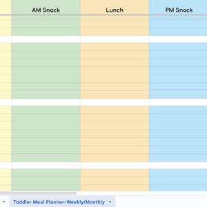 Family & Toddler Meal Planner Bundle | Weekly + Monthly (google Sheets ...