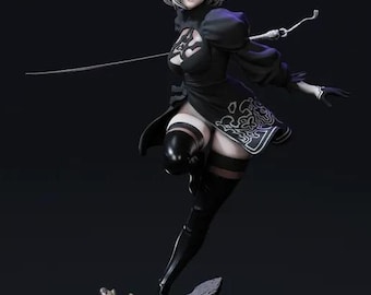 NieR Automata  – 2B — 3D Printed Statue Fan Art | Garage Kit | Model Kit | Resin Figure Painted Anime