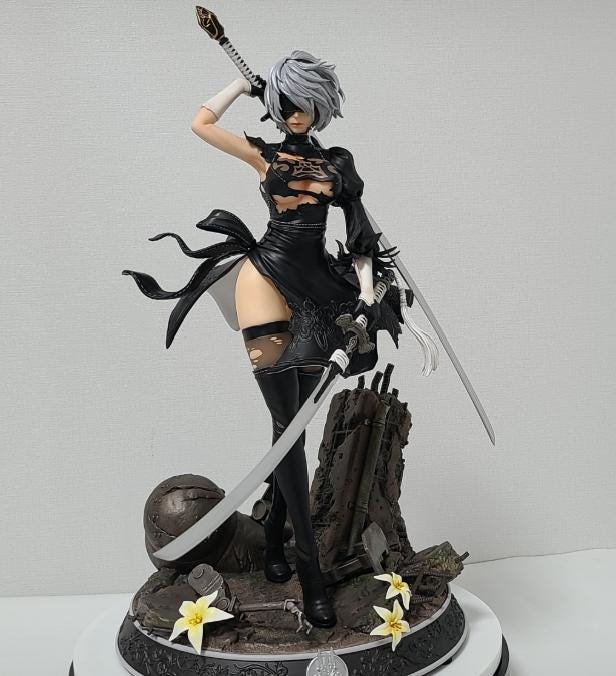NieR Automata – 2B — 3D Printed Statue Fan Art | Garage Kit | Model Kit | Resin Figure Painted Anime