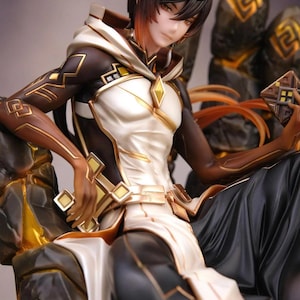 Zhongli Genshin Imapct 3D Printed Statue Fan Art | Garage Kit | Model Kit | Resin Figure Painted Anime