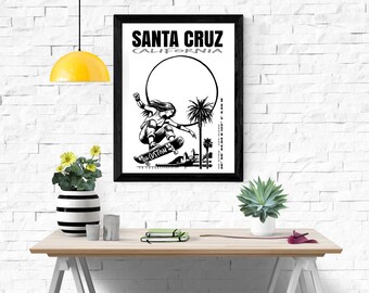 Santa Cruz Wall Art – Skateboard Art as PDF Poster to Personalize