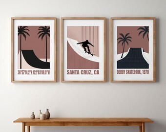 Santa Cruz Skateboard Print – Retro Skatepark Poster | Digital A3 download