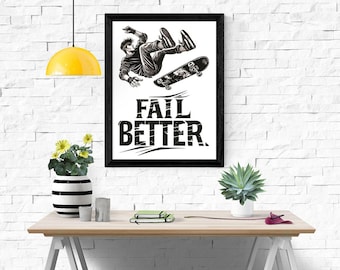 Skater Poster Digital – 90s Skate Art – Printable A3 A4 – Street Art Wall Art