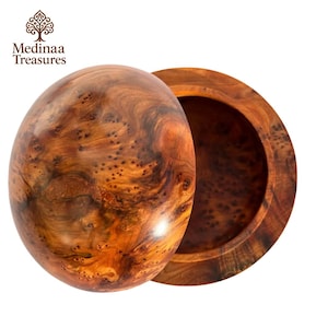 Handmade Thuya Wood Jewelry Box |Round Keepsake Box with Lid | Moroccan Burl Wood Gift Box | Aromatic Wooden Storage Box  small treasure box