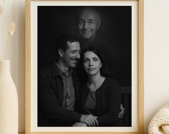 Individuell gefertigtes Portrait mit Foto: Verstorbenen Person hinzufügen (Digitaler Download)