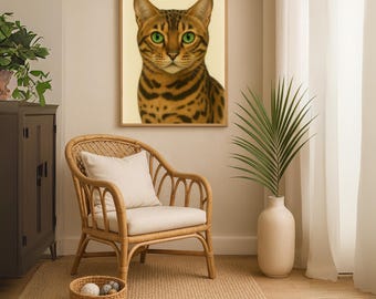 Realistic Custom Pet Portrait Cat Digital Art Memorial Gift Instant Download Personalized Cat Wall Decor For Pet Loss And Cat Lovers