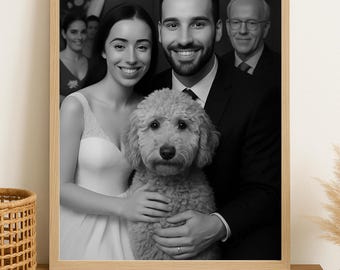 Custom Memorial Photo Portrait | Digital Download of Loved One with Pet | Remembrance Art | Personal Tribute Gift | Grief Memorial Keepsake