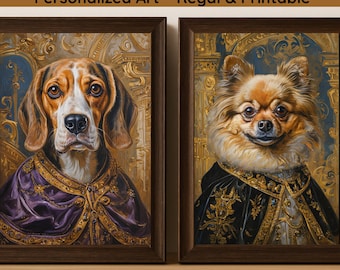 Custom Renaissance Pet Portrait: Royal Dog or Cat Painting (Digital Download
