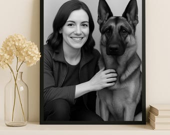 Individuell gestaltetes Portrait mit Foto: Verstorbener Geliebten hinzufügen (Digitaler Download, JPG/PNG Datei)