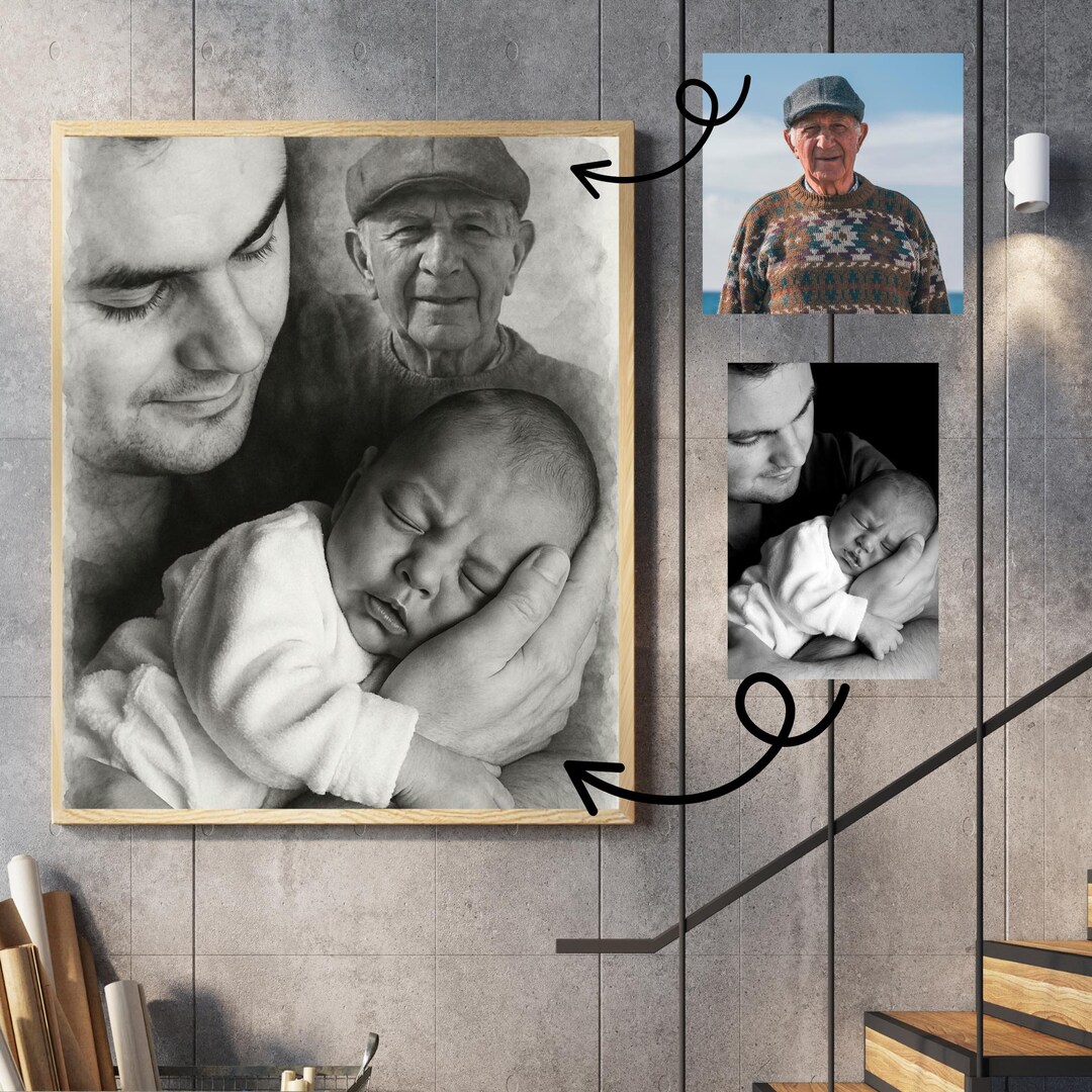 Custom Memorial Portrait Watercolor Photo Remembrance | Digital ...