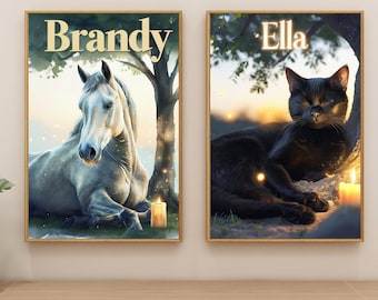 Personalized Pet Memorial Portrait: Angel Wings, Halo (Digital File)
