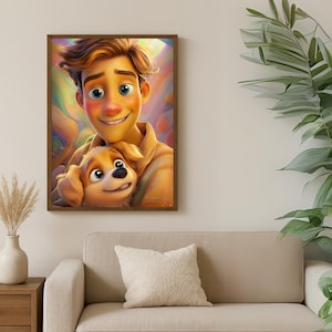 Custom Pixar Style Portrait From Photo Personalized Cartoon Character Drawing Cute 3D Animated Art Gift