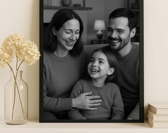 Individuell gefertigtes Portrait mit Foto: Verstorbenen Person hinzufügen (Digitaler Download)