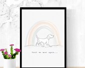 Custom Rainbow Bridge Pet Memorial Art, Personalized Dog Cat Remembrance Digital Download, Pet Loss Gift and Tribute