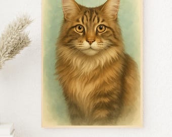 Custom Cat Portrait Digital Download Realistic Pet Memorial Art Personalized Cat Lover Gift Pet Loss Artwork Instant Wall Decor