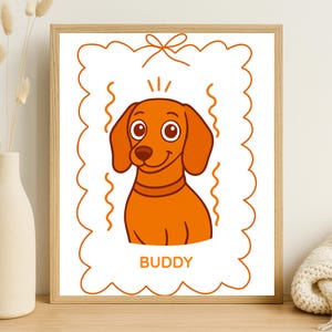 Custom Pet Portrait Art Print for One Pet Personalized Cat Dog Illustration Wall Art Funky Animal Drawing Poster Unique Meaningful Gift