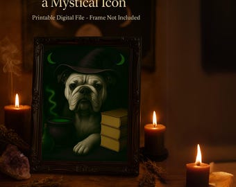 Custom Witch Pet Portrait: Spooky Halloween Cat or Dog Art (Digital Download