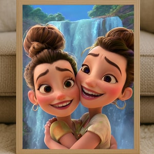 Custom Pixar Style Portrait From Photo Personalized Cartoon Character Drawing Cute 3D Animated Art Gift