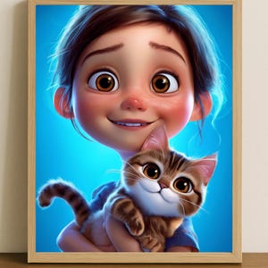 Custom Pixar Style Portrait From Photo Personalized Cartoon Character Drawing Cute 3D Animated Art Gift
