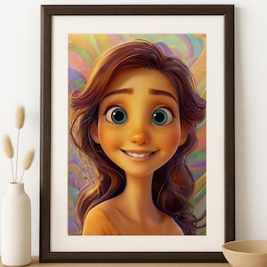 Custom Pixar Style Portrait From Photo Personalized Cartoon Character Drawing Cute 3D Animated Art Gift