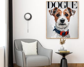 Copertina personalizzata per rivista dedicata agli animali domestici: ritratto personalizzato di cane o gatto (digitale)