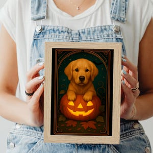 Aangepaste pompoen huisdier portret, Halloween huisdier tarotkaart, griezelige hond of kat kunst, grappig huisdier Halloween-cadeau, digitale download