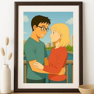 Custom Anime Portrait: Personalized Ghibli Style Digital Art (Digital Download