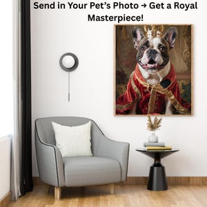 Custom French Bulldog Royal Portrait Funny Dog in Renaissance Outfit Personalized Frenchie Printable Digital Pet Art Gift for Dog Lover