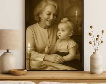 Individuell gefertigtes Portrait mit Foto: Verstorbenen Person hinzufügen (Digitaler Download)