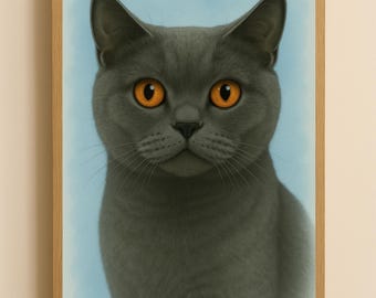Realistic Custom Pet Portrait Cat Digital Art Memorial Gift Instant Download Personalized Cat Wall Decor For Pet Loss And Cat Lovers