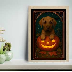 Aangepaste pompoen huisdier portret, Halloween huisdier tarotkaart, griezelige hond of kat kunst, grappig huisdier Halloween-cadeau, digitale download